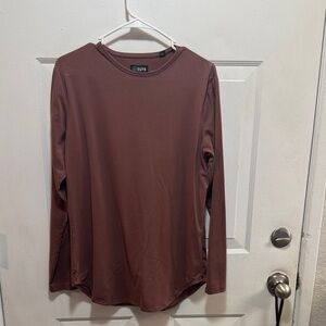 Cuts Men's Light Maroon Long Sleeve Hoody Shirt